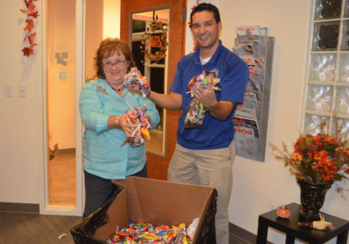 Halloween Candy Buy Back Dr. Vostatek with candy
